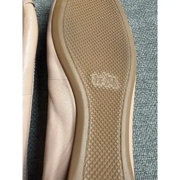 Coach Chelsea Matte Calf Patent Beechwood Flats Sz 6 - Picture 9 of 12